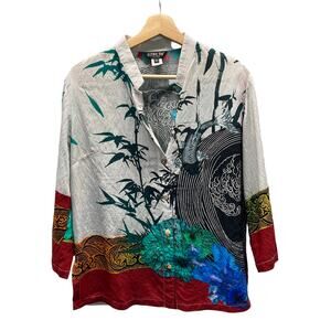Citron Santa Monica Printed Cotton Shirt Waves Long Sleeve